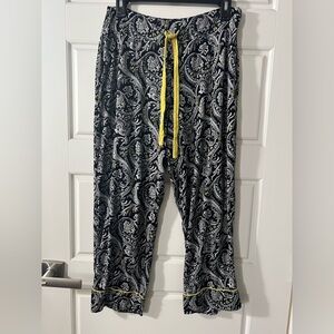 Soma Women's Cool Nights Pajama Cropped PJ Pants Paisley Print Size M